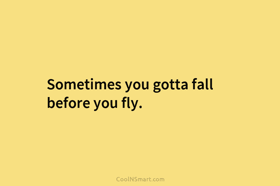 Quote Sometimes You Gotta Fall Before You Fly Coolnsmart