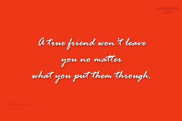 Quote A True Friend Won T Leave You No Matter What You Put Them Coolnsmart