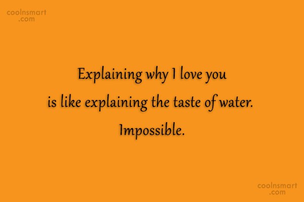 Quote Explaining Why I Love You Is Like Explaining The Taste Of Water Coolnsmart
