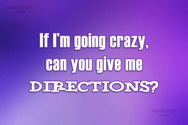 Quote If I M Going Crazy Can You Give Me Directions Coolnsmart