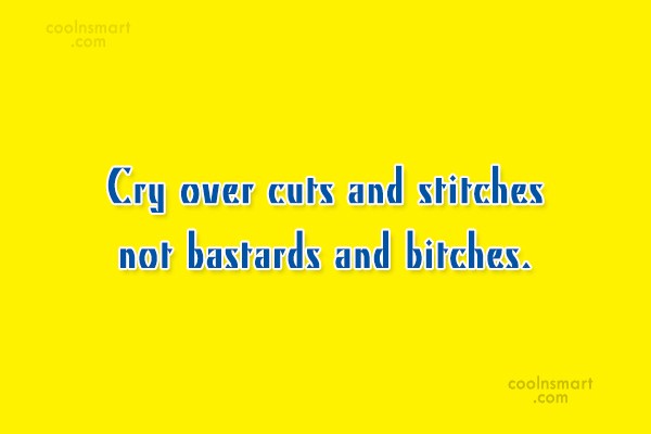 Quote Cry Over Cuts And Stitches Not Bastards And Bitches Coolnsmart