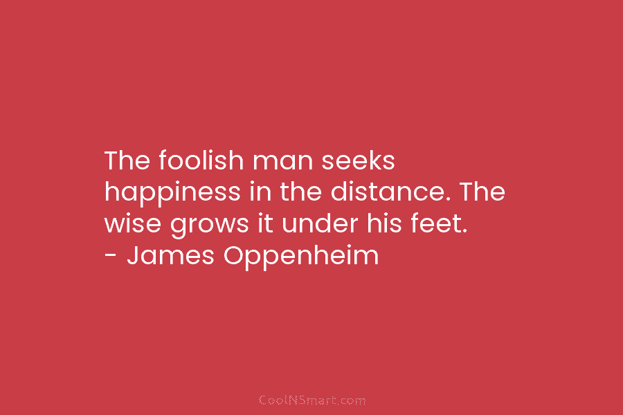 Quote: The foolish man seeks happiness in the... - CoolNSmart