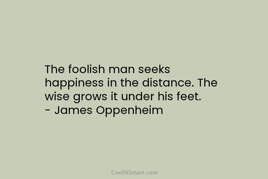 Quote: The foolish man seeks happiness in the... - CoolNSmart