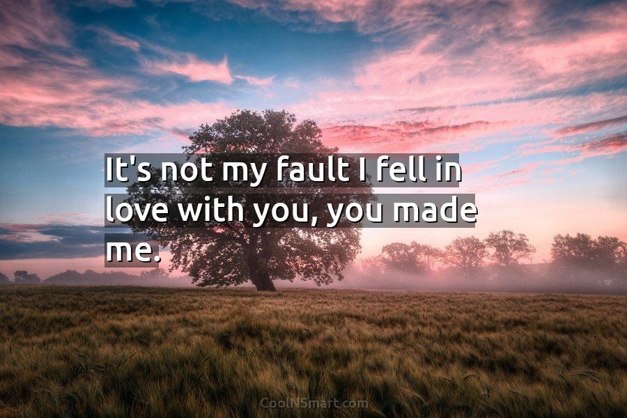 Quote Its Not My Fault I Fell In Love With You You Made Coolnsmart